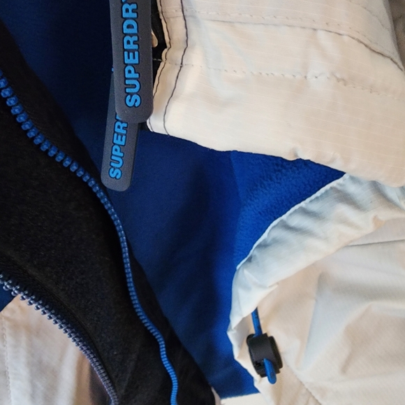 Guc 2xl mens blue & white superdry original engineered windattacker windbreaker - Picture 7 of 7